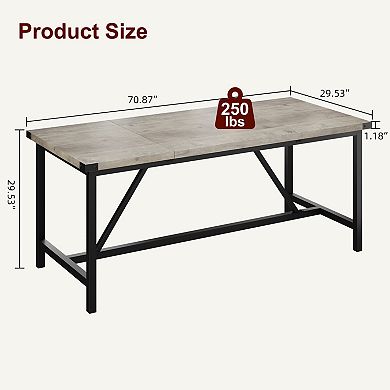 Large 71-Inch Rectangular Dining Table