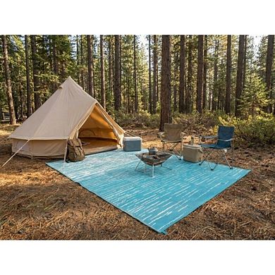 Fashionwu Gradient Washable Modern Waterproof Plastic Bordered Reversible Area Rug for Patio Beach