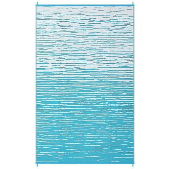 Fashionwu Gradient Washable Modern Waterproof Plastic Bordered Reversible Area Rug for Patio Beach