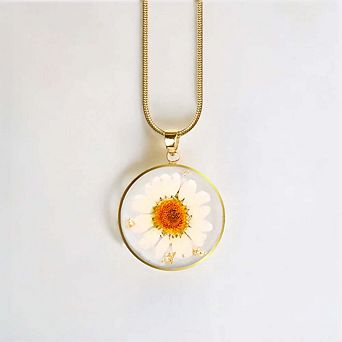 Pressed Birth Flower Necklace