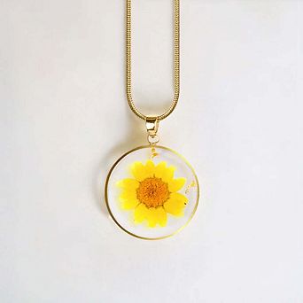 Pressed Birth Flower Necklace