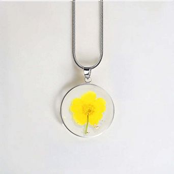 Pressed Birth Flower Necklace