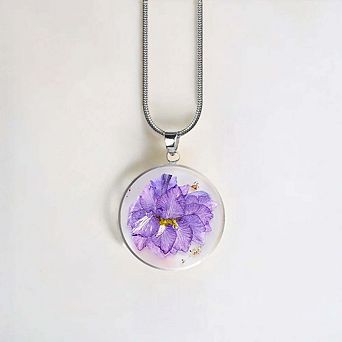 Pressed Birth Flower Necklace