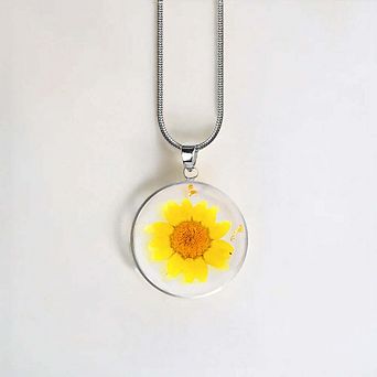 Pressed Birth Flower Necklace
