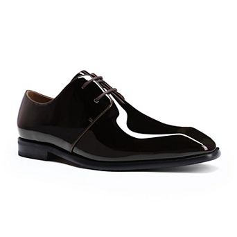 Men's Patent Leather Oxford Dress Shoes - Square Toe Lace-Up Formal Wedding & Office