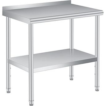 36*24 Inch Stainless Steel Workbench With Backboard And Rounded Corners