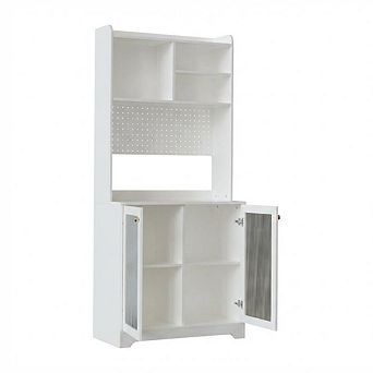 71" Tall Pantry Cabinet with 2 Glass Doors