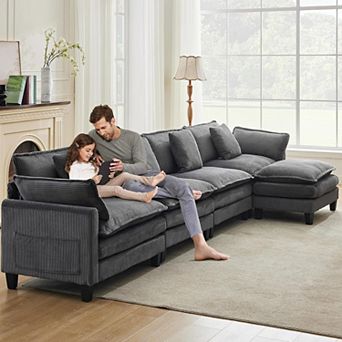 5-Seat Modular Sectional Sofa 95" Sectional Cloud Couch
