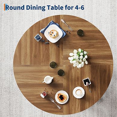 Round Dining Room Table for 4-6