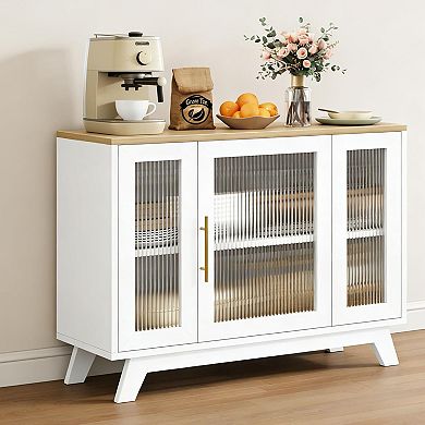 36" Fluted Glass Buffet Cabinet