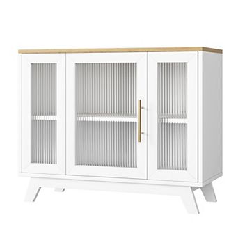 36" Fluted Glass Buffet Cabinet