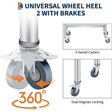 24x60 Inch Stainless Steel Outdoor Prep Table