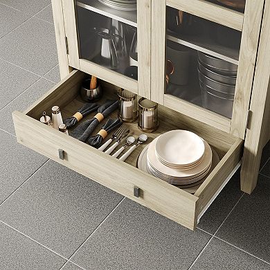 71" Tall Arched Kitchen Pantry Cabinet