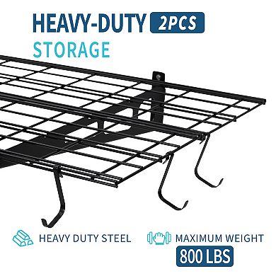 Heavy Duty 2-Pack 24"x72" Garage Wall Shelves
