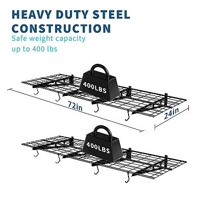 Heavy Duty 2-Pack 24"x72" Garage Wall Shelves