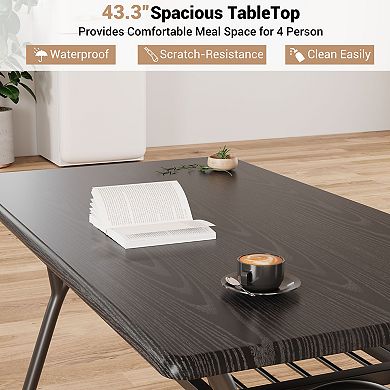 Modern Rectangular Dining Table Set for 4