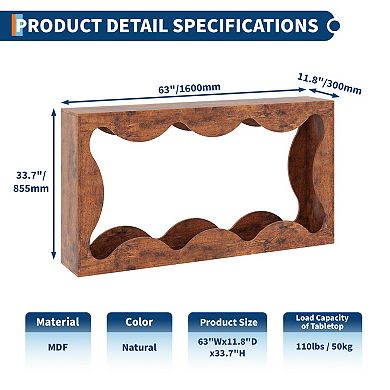 Farmhouse Console Table 63-Inch