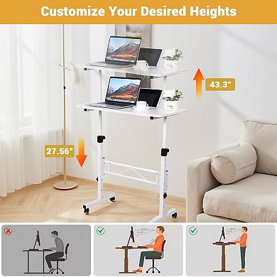 Small Standing Desk with Wheels