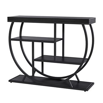 Modern 4 tier Console Table with Storage Shelves