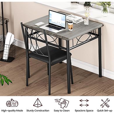 Space-Saving 3-Piece Dining Table Set for 2
