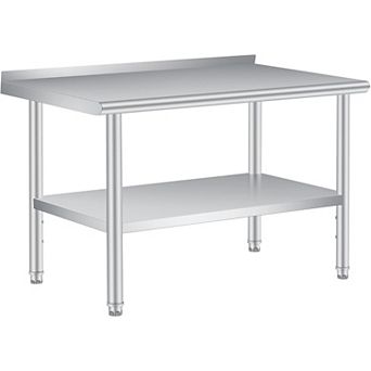 30*24 Inch Stainless Steel Workbench With Backboard And Rounded Corners