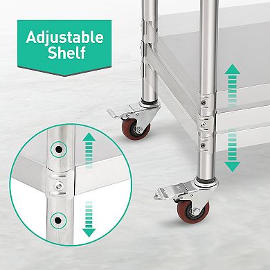 36x24x35 Inch Double-Layer Workbench Without Casters And Rear Panel