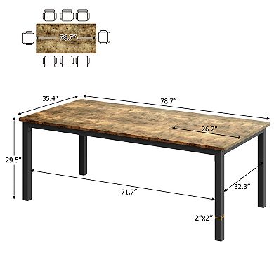 Industrial Style Dining Table for 6