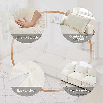 Chenille 113-Inch Modular Combo Sofa