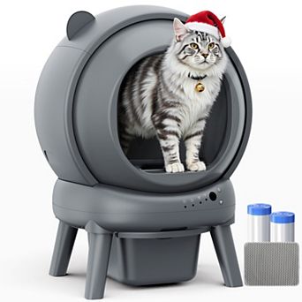 Self Cleaning Litter Box, 100L+15L Litter Box for Multiple Cats, APP Control, Safety Sensors