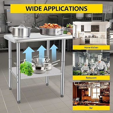 30x24x35 Inch Double-Layer Workbench Without Casters And Without A Back Panel