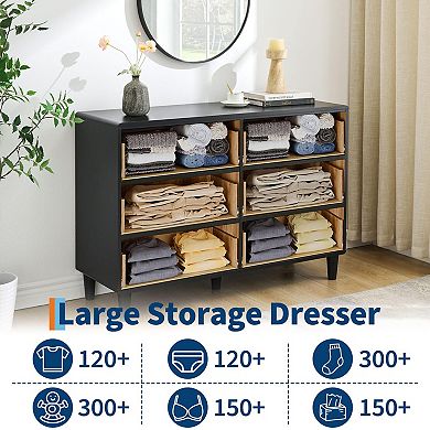 Narrow 6-Drawer Dresser