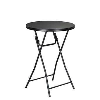 PATIOEASY Blow Molded Bar Round Table Weatherproof Bistro Table for Balcony 0utdoo Patio Table