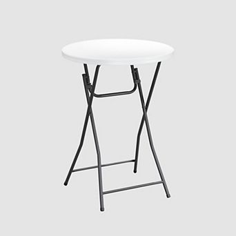 PATIOEASY Blow Molded Bar Round Table Weatherproof Bistro Table for Balcony 0utdoo Patio Table