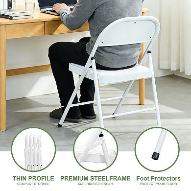 PATIOEASY Folding Chairs 4 pack Stackable Banquet Chairs for Home Gatherings Party Phairs