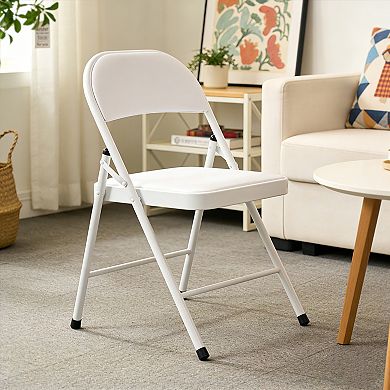 PATIOEASY Folding Chairs 4 pack Stackable Banquet Chairs for Home Gatherings Party Phairs