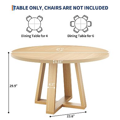 Round Dining Table for 4-6 People