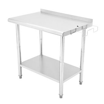 Double-Layer Workbench Without Casters,With A Rear Bumper,08 Straight Edge,And Detachable Trash Rack