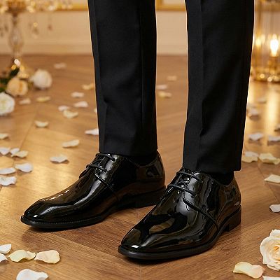 formal black dress shoes Akiihool Dress Shoes for Men Mens Classic Dress Oxfords, Wingtip Prince  Modern Formal Lace Up Shoes,Black 9.5