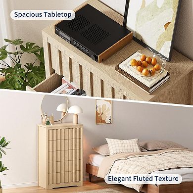 Modern Fluted Dresser for Bedroom with Drawers