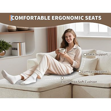 Ottoman 140" Convertible U Shaped Cloud Boneless Couch