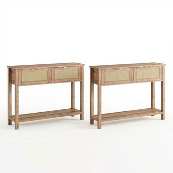 Entryway Table with Drawers Set Of 2