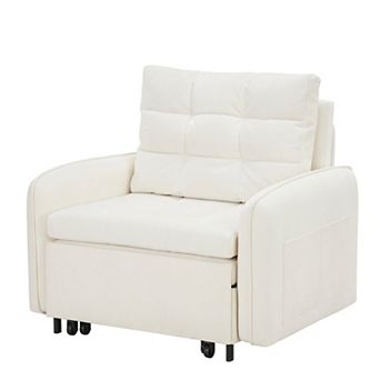 Whisen 3-in-1 Convertible Sleeper Chair Bed with USB Charging, Storage Pockets and Box