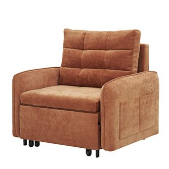 Whisen 3-in-1 Convertible Sleeper Chair Bed with USB Charging, Storage Pockets and Box