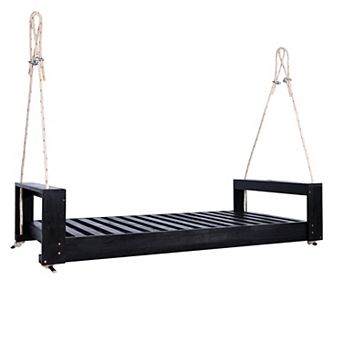 Whisen Twin Size Porch Swing Bed Seating Group with Hemp Ropes