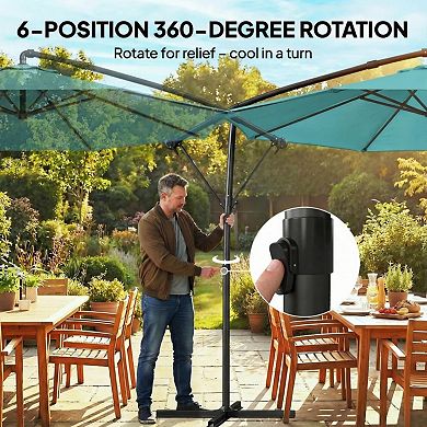 9.8-ft. Outdoor Patio Umbrella Crank Lift Hanging Offset Cantilever Umbrella