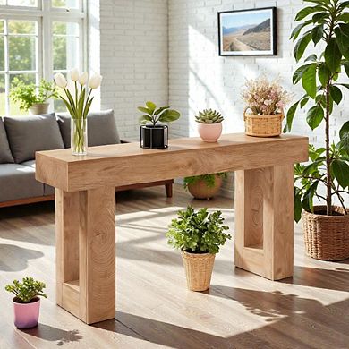 Lufeiya 63 Inch Farmhouse Computer Desk , Long Narrow Sofa Table