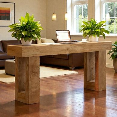 Lufeiya 63 Inch Farmhouse Computer Desk , Long Narrow Sofa Table