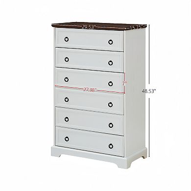 Freestanding Bathroom Cabinet Clothes Storage with 6 Drawers