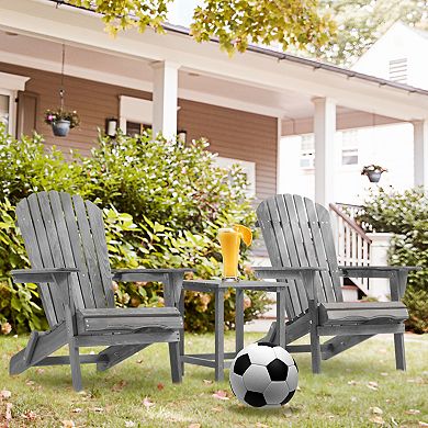 Folding Adirondack Chair Set of 2, Pre-Assembled Backrest for Patio & Garden