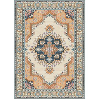 5x7ft Boho Washable Vintage Area Rug, Ultra Soft Non-Slip Carpet